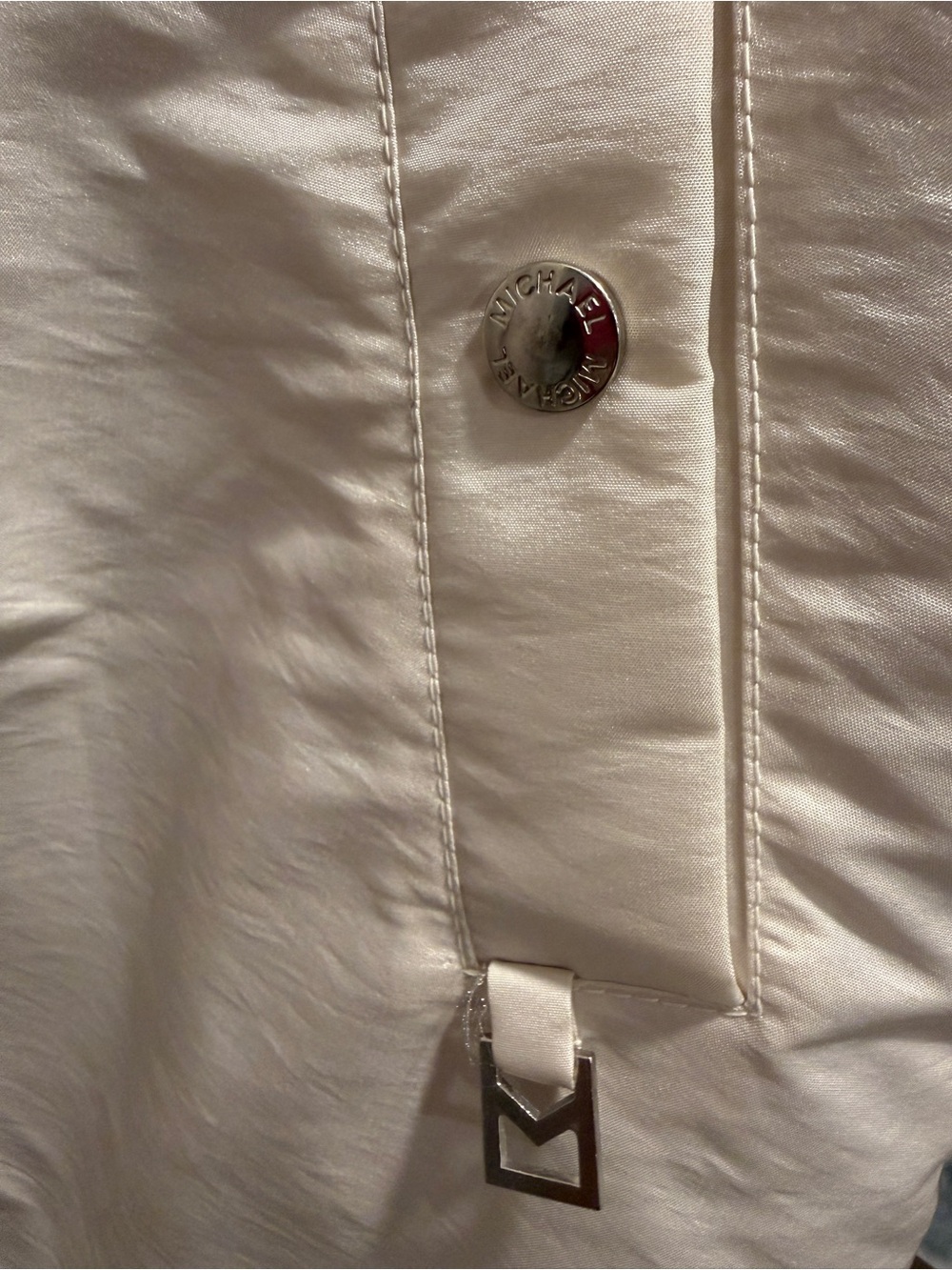 NWT Michael Kors Hooded Poncho Jacket White Cape Windbreaker Size S - Picture 4 of 16